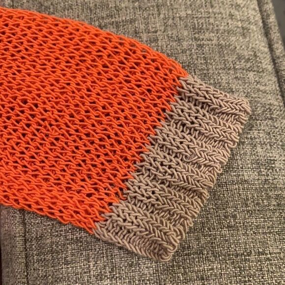 Trouve Orange Tan Mesh Crochet Dopamine Tunic Sweater Size XS - Picture 5 of 9